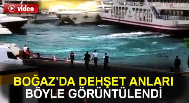 Arabalı vapurun lüks yata çarpma anı saniye saniye kamerada