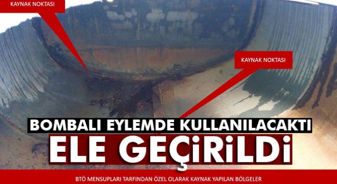 Bombalı eylemde kullanılacak römork ele geçirildi