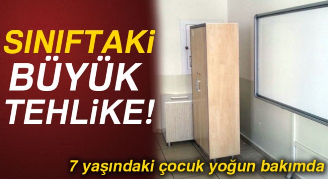 Minik öğrenci 2 metrelik dolabın altında kaldı