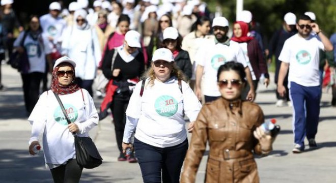 Sağlıklı yaşam için 10 bin adım attılar