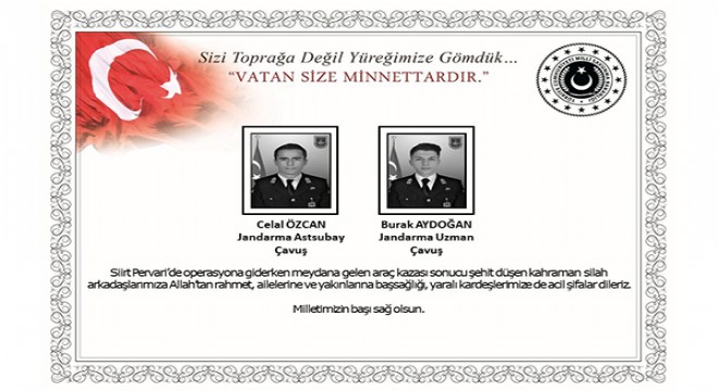 Siirt'te 2 jandarma personeli şehit oldu, 7 personel yaralandı