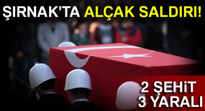 Şırnak'ta hain saldırı: 2 şehit, 3 yaralı