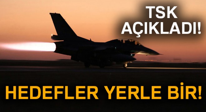 TSK: Kuzey Irak'ta 41 hedef vuruldu