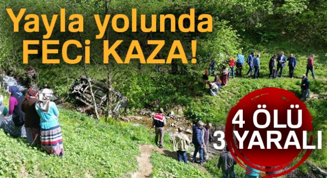 Trabzon'da yayla yolunda feci kaza: 4 ölü, 3 yaralı