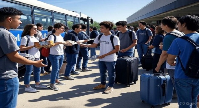 Yeni Üniversitelilere Terminalde Sıcak Karşılama