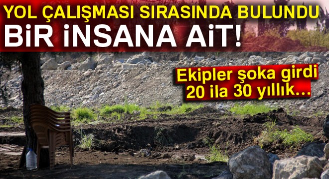 Yol çalışması sırasında iskelet bulundu
