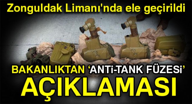 Zonguldak Limanı'nda operasyon! Anti-tank füzesi ele geçirildi...